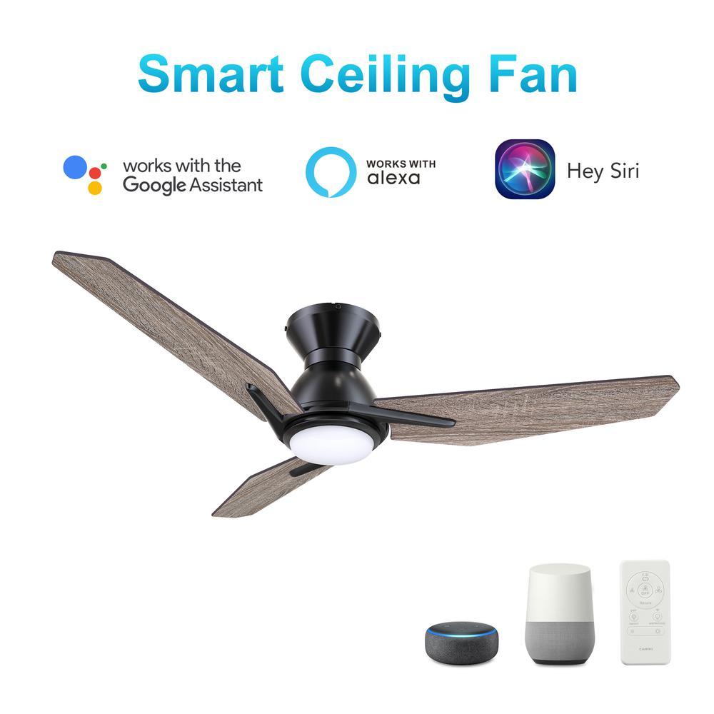Carro Tracer 48-inch Smart Ceiling Fan with Remote, Light Kit Included Black Finish