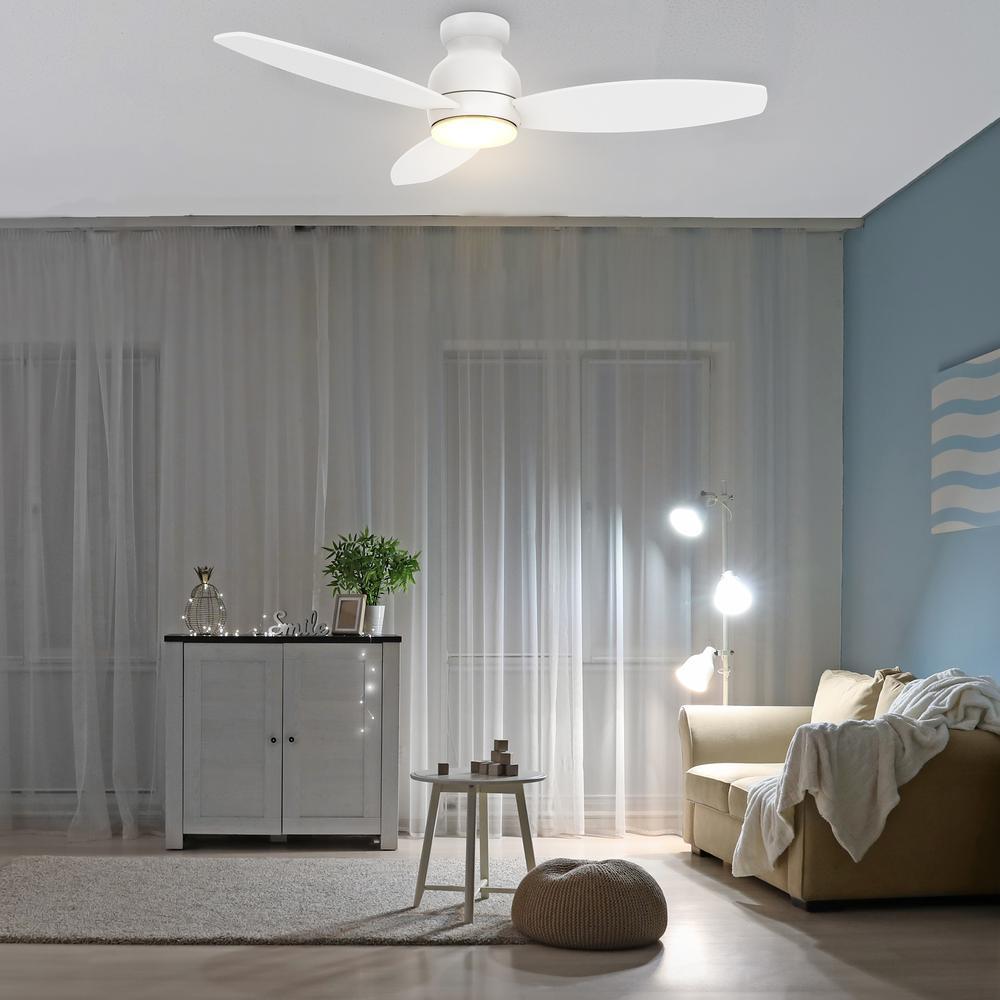 Carro Trento 52-inch Smart Ceiling Fan with Remote, Light Kit Included White Finish