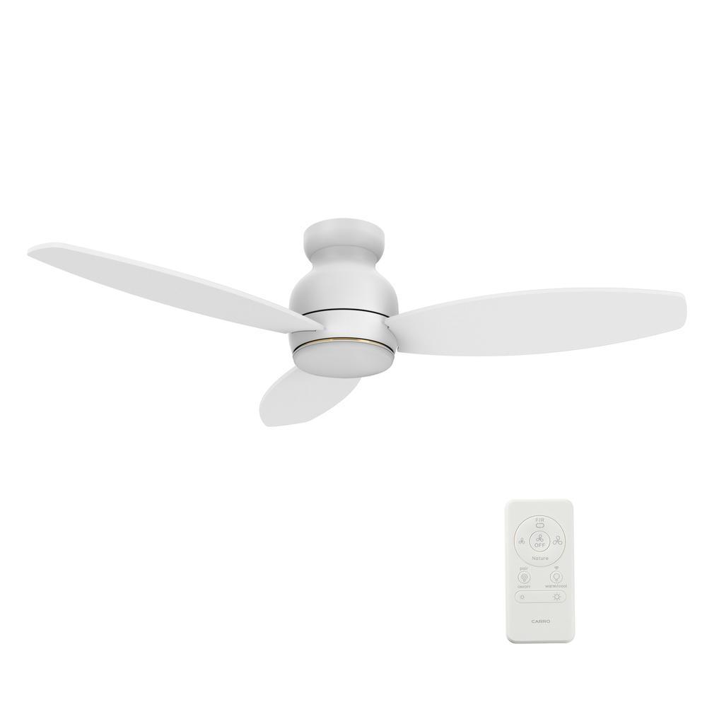 Carro Trento 52-inch Smart Ceiling Fan with Remote, Light Kit Included White Finish