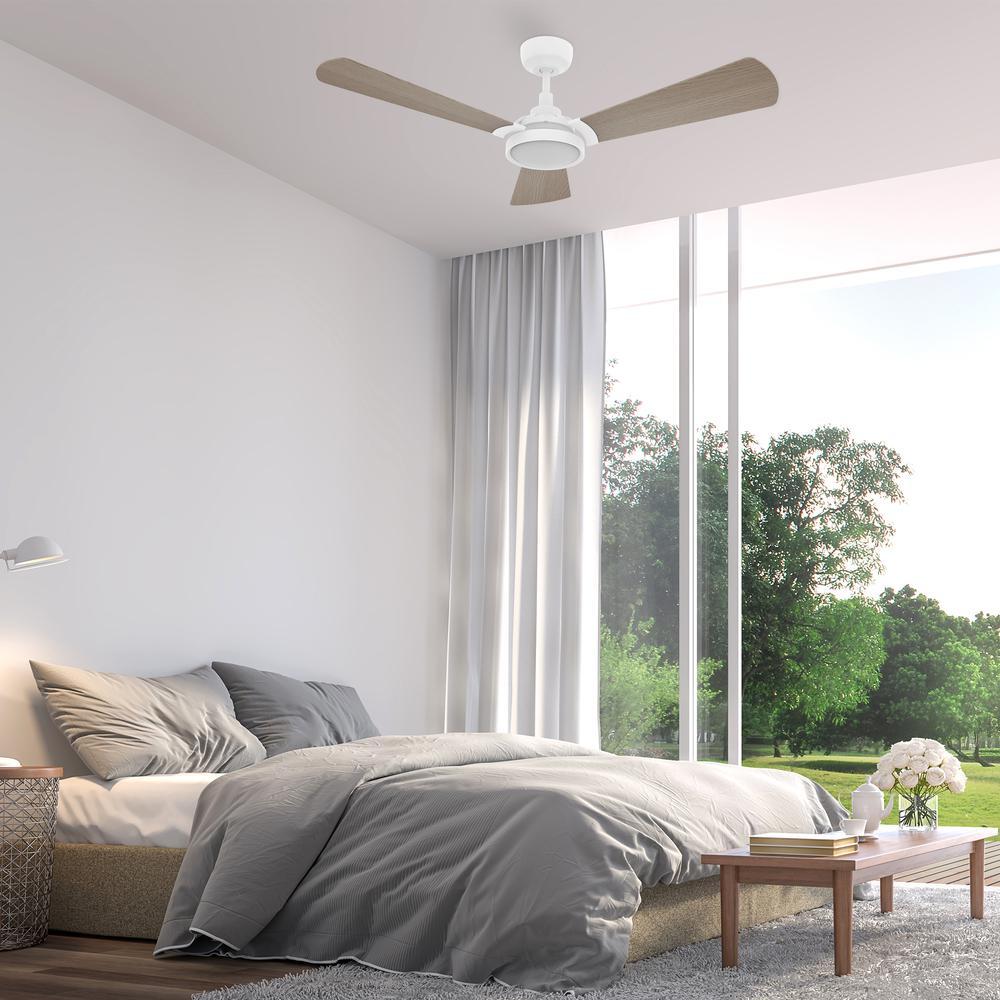 Carro Brisa  52-inch Smart Ceiling Fan with Remote, Light Kit Included, White Finish