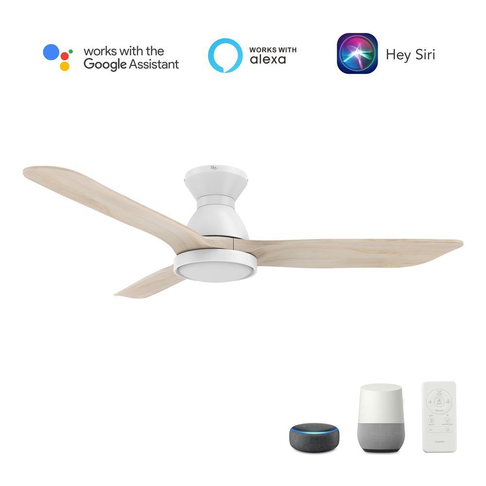 Carro Jaaron 52'' Smart Ceiling Fan with Remote, Light Kit Included, White Finish