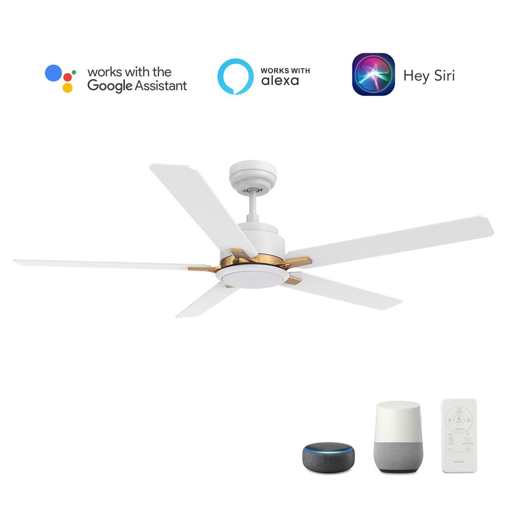Carro Espear 52'' Smart Ceiling Fan with Remote, Light Kit Included White Finish