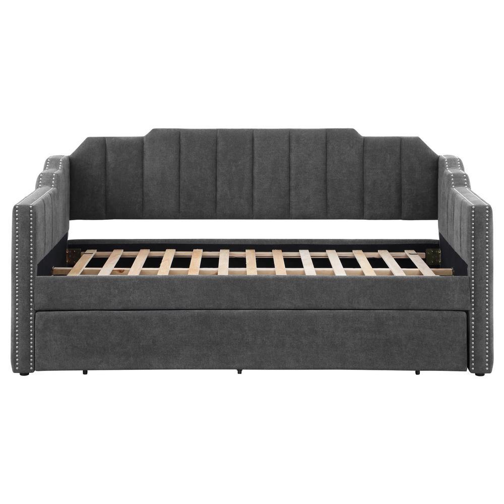 Coaster Kingston Upholstered Twin Daybed with Trundle Charcoal