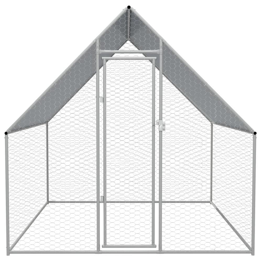 vidaXL Outdoor Chicken Cage Galvanized Steel 6'6"x6'6"x6'3", 170494