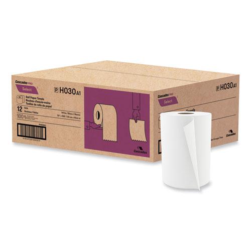 Cascades Select Roll Paper Towels, 1-Ply, 7.88" x 350 ft, White, 12 Rolls/Carton