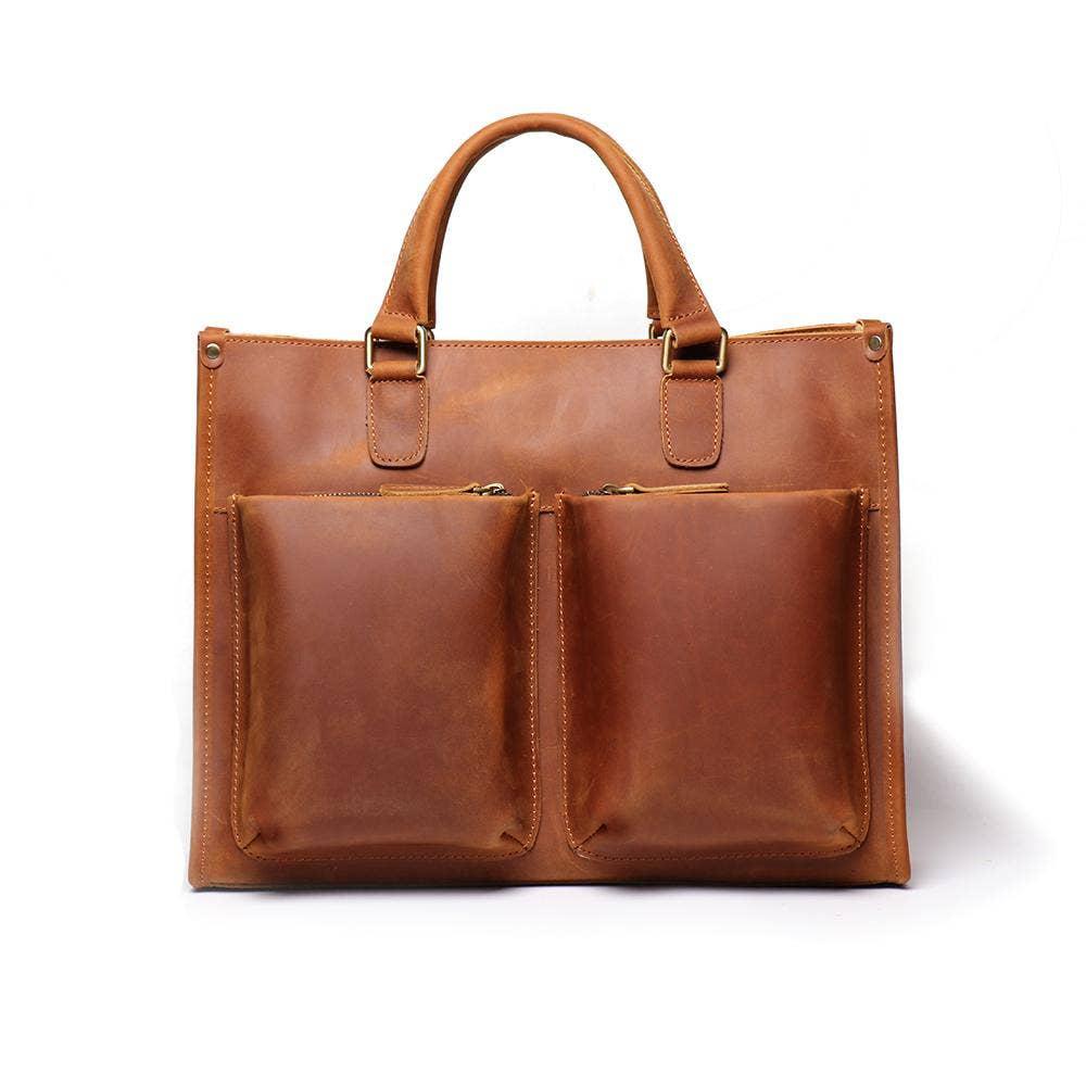 Steel Horse Leather The Dagmar Leather Briefcase | Vintage Leather Messenger Bag