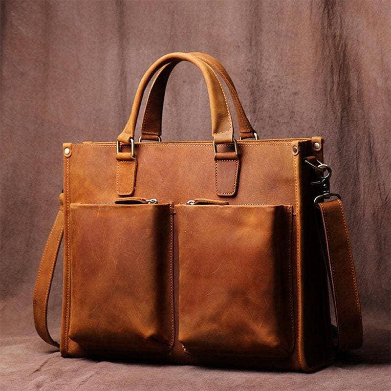 Steel Horse Leather The Dagmar Leather Briefcase | Vintage Leather Messenger Bag
