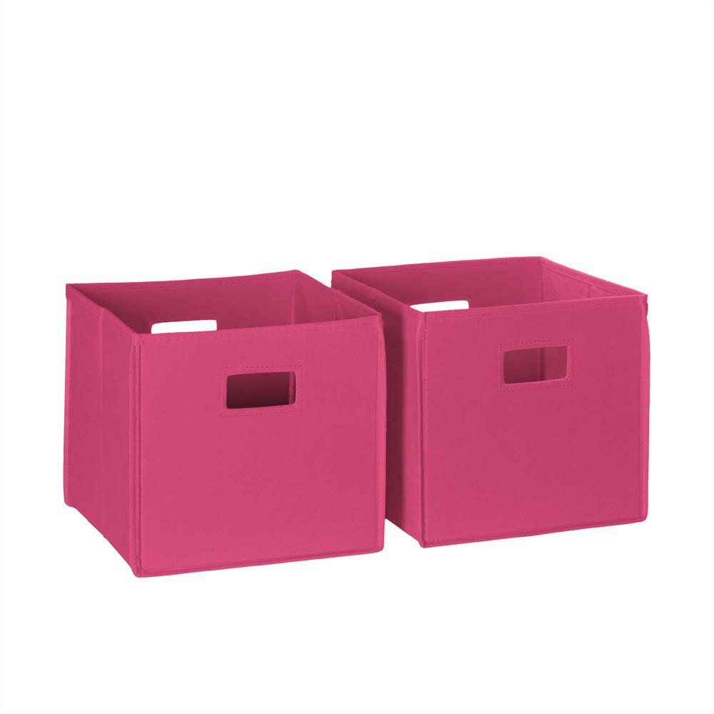 RiverRidge Home 2 Pc Folding Storage Bin Set, Hot Pink