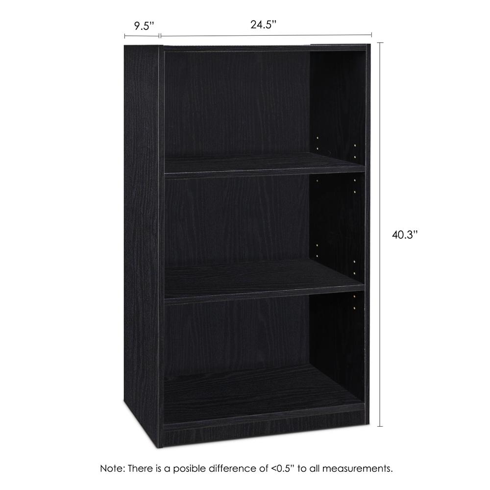 FURINNO JAYA Simple Home 3-Shelf Bookcase, Black