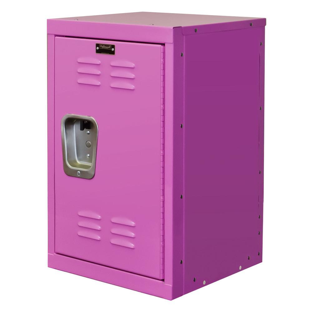 Hallowell Kid Mini Locker, 15"W x 15"D x 24"H, 1133 Bubble Gum (pink), Single Tier, 1-Wide, Knock-Down