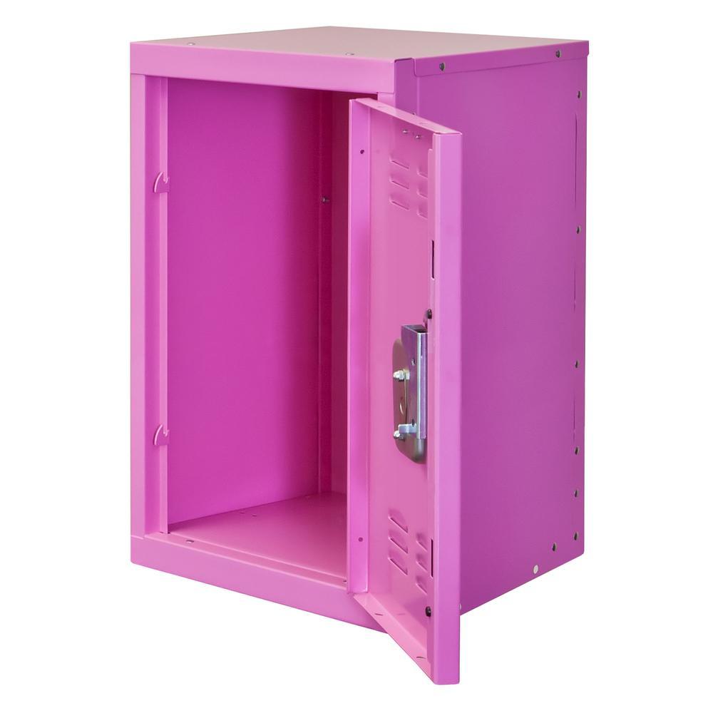 Hallowell Kid Mini Locker, 15"W x 15"D x 24"H, 1133 Bubble Gum (pink), Single Tier, 1-Wide, Knock-Down