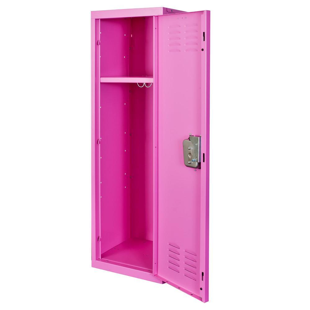 Hallowell Kid Locker, 15"W x 15"D x 48"H, 1133 Bubble Gum (pink), Single Tier, 1-Wide, Knock-Down