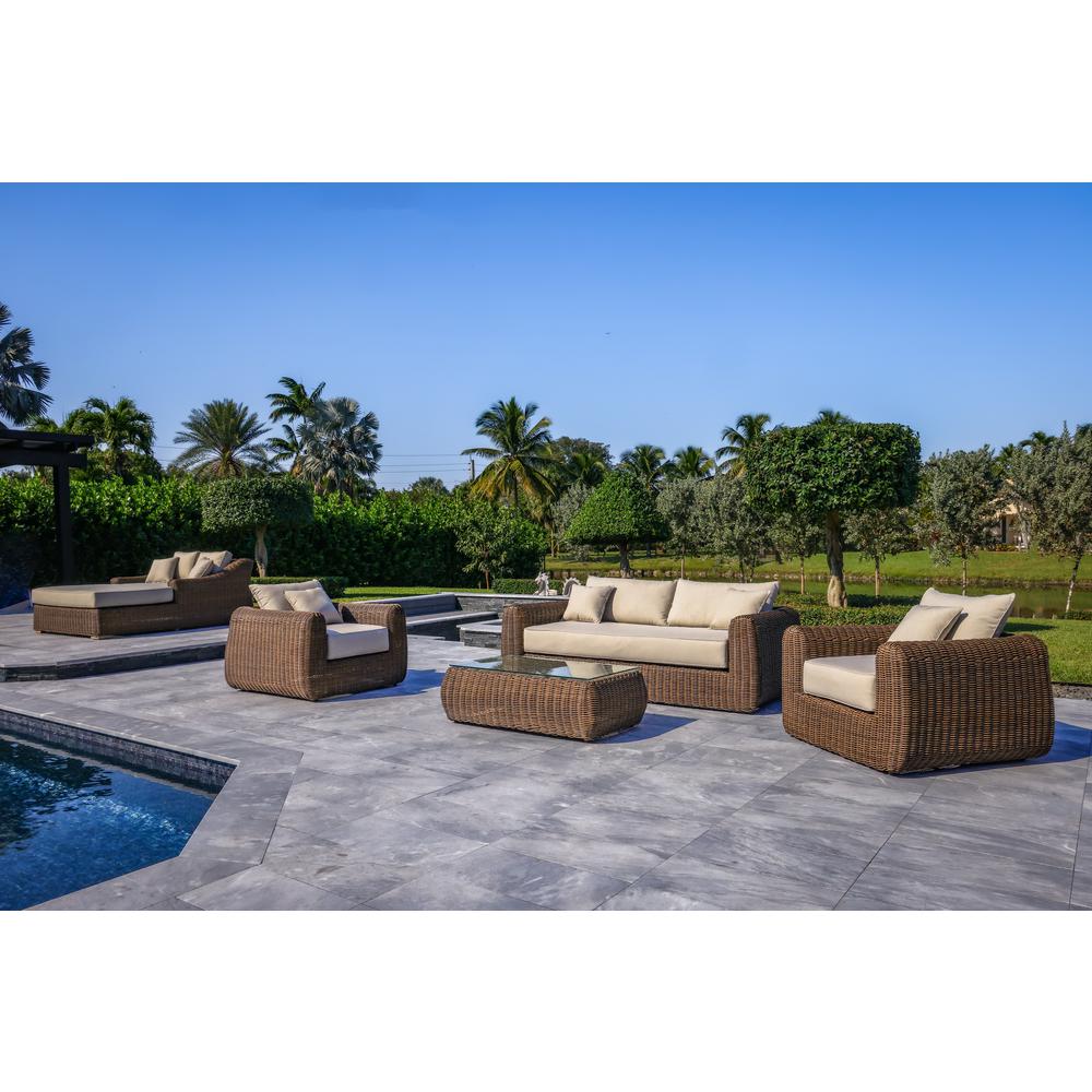 OUTSY Milo Lux 4-Piece Outdoor and Backyard Extra Deep Seating Wicker Furniture Set