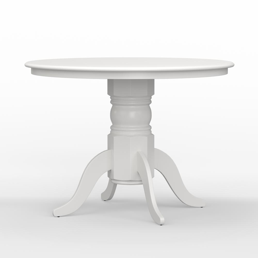Glenwillow Home 3PC Dining Set - 42" Rnd Pedestal Table -Wht + Wht/Nat Dbl X-Back Chairs