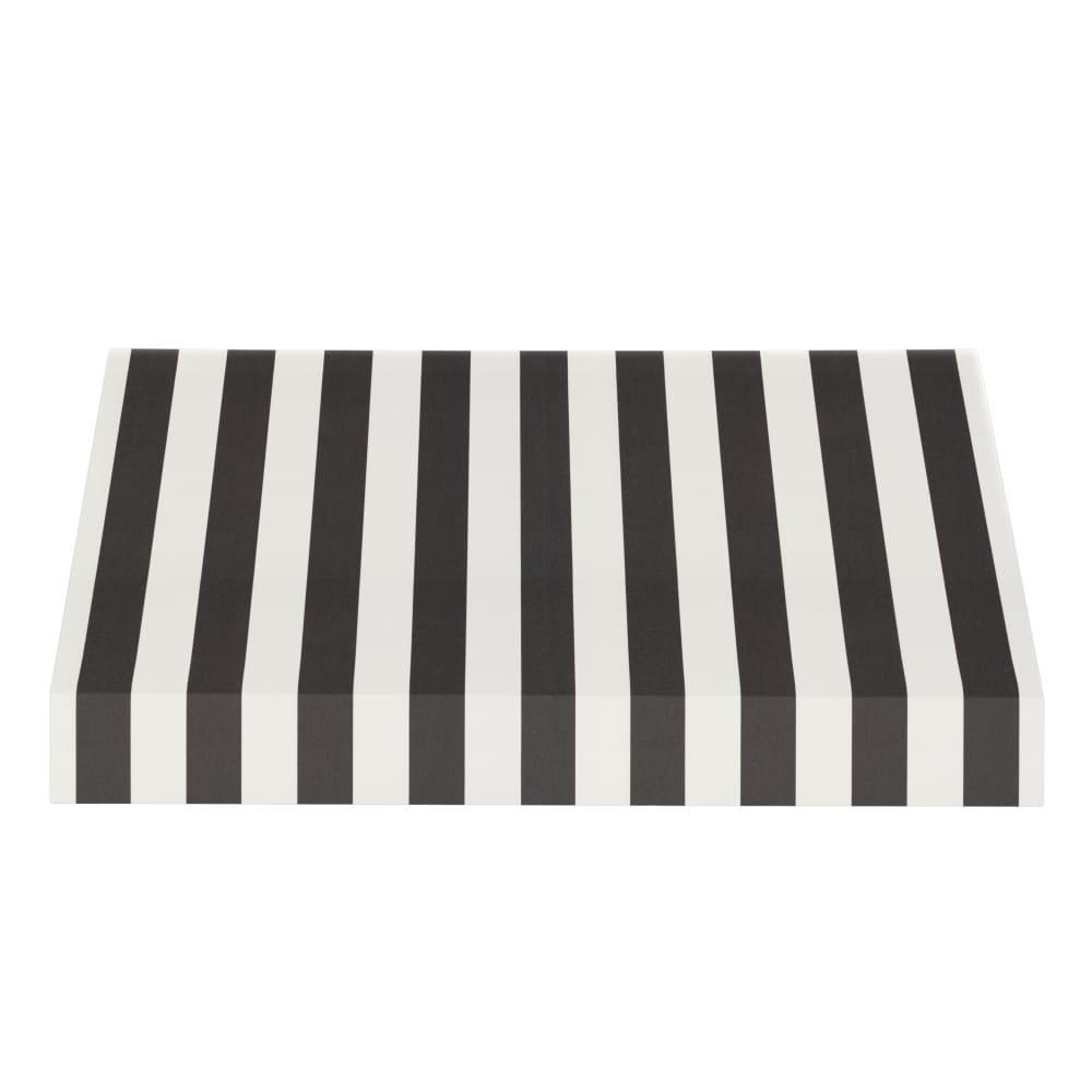 Awntech 10.375 ft New Yorker Fixed Awning Acrylic Fabric, Black/White Stripe