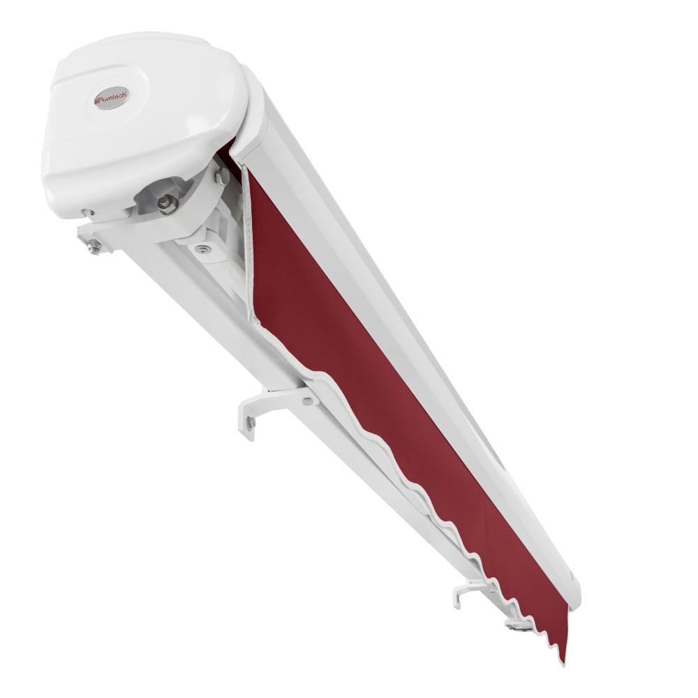 AWNTECH 24' x 10' Full Cassette Right Motorized Patio Retractable Awning, Burgundy