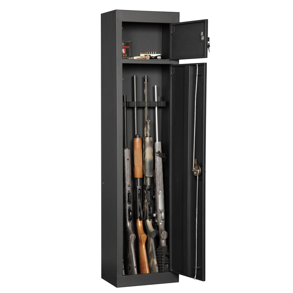 American Furniture Classics Model 900, 5 Gun Metal Security Cabinet with separate pistol/ammo area