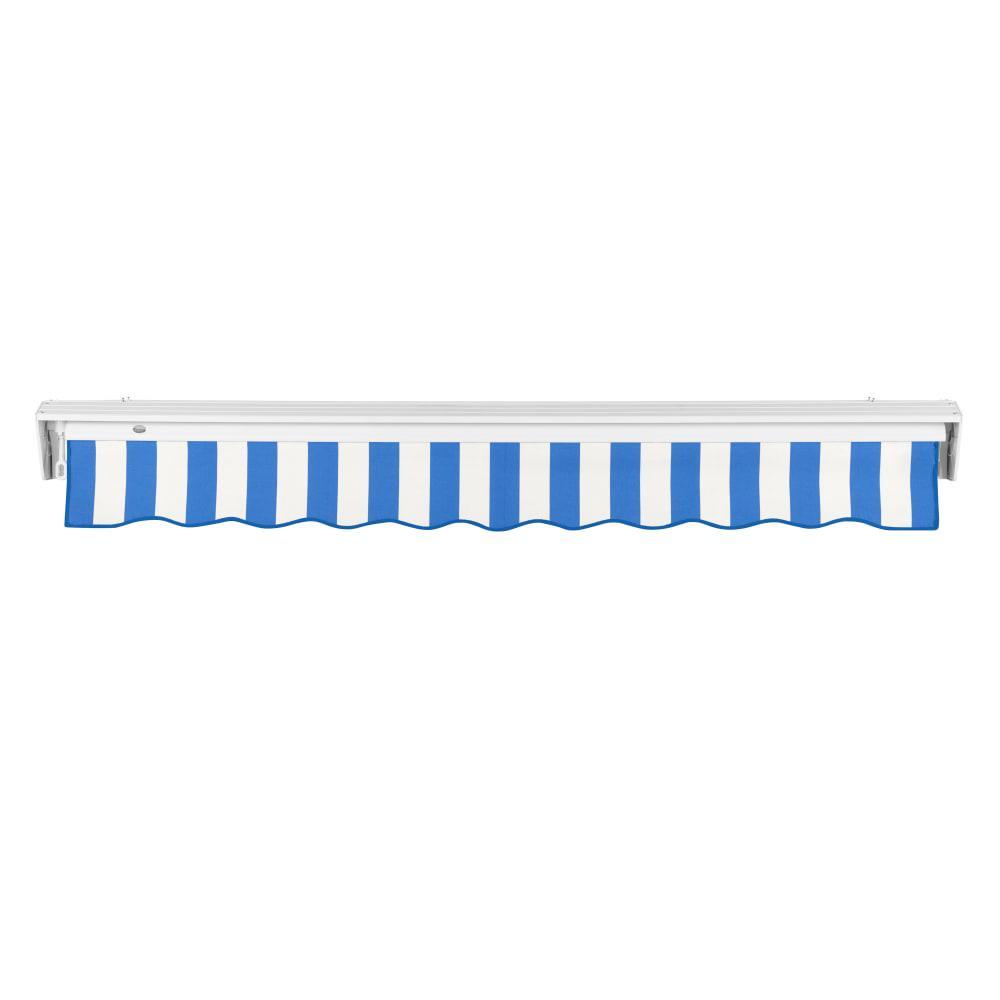 AWNTECH 20' x 10' Destin Manual Patio Retractable Awning, Bright Blue/White Stripe