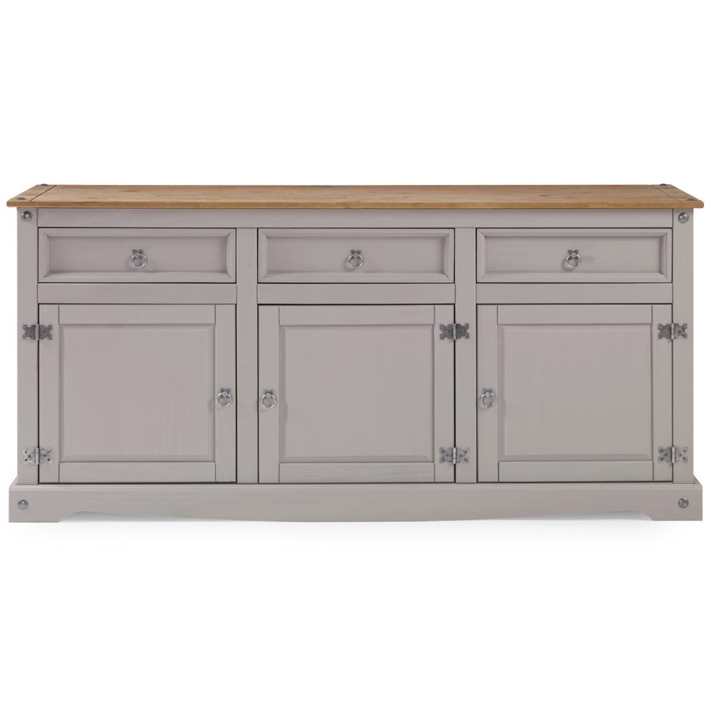 OS Home and Office Furniture Model COG917 Cottage Series Wood Buffet Sideboard in Corona Gray