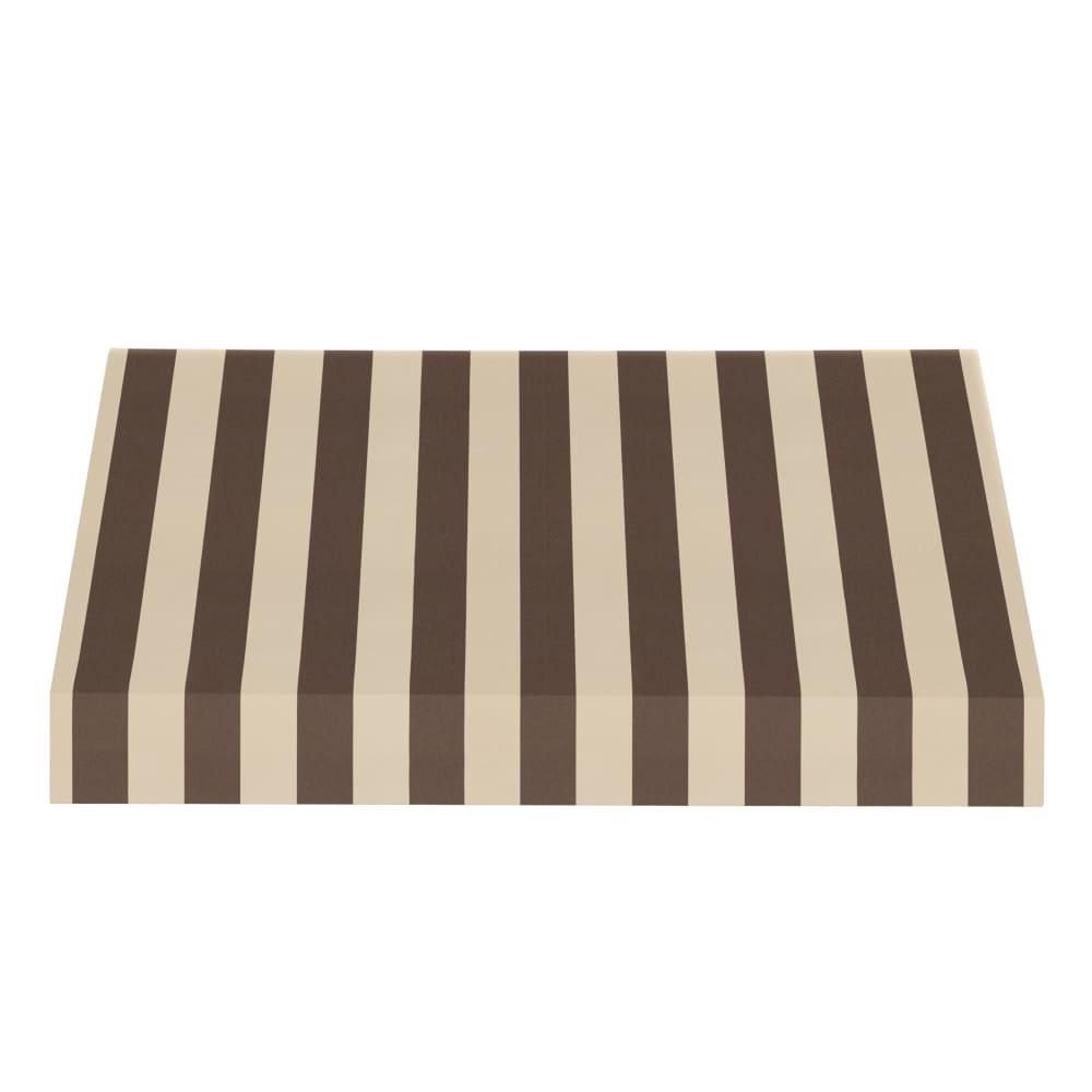 Awntech 5.375 ft New Yorker Fixed Awning Acrylic Fabric, Brown/Tan Stripe