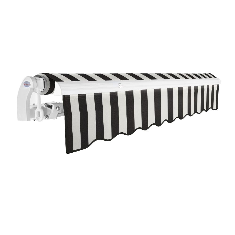 AWNTECH 16' x 10' Maui Manual Patio Retractable Awning, Black/White Stripe