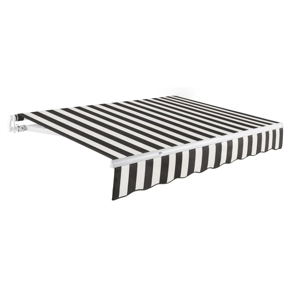AWNTECH 16' x 10' Maui Manual Patio Retractable Awning, Black/White Stripe