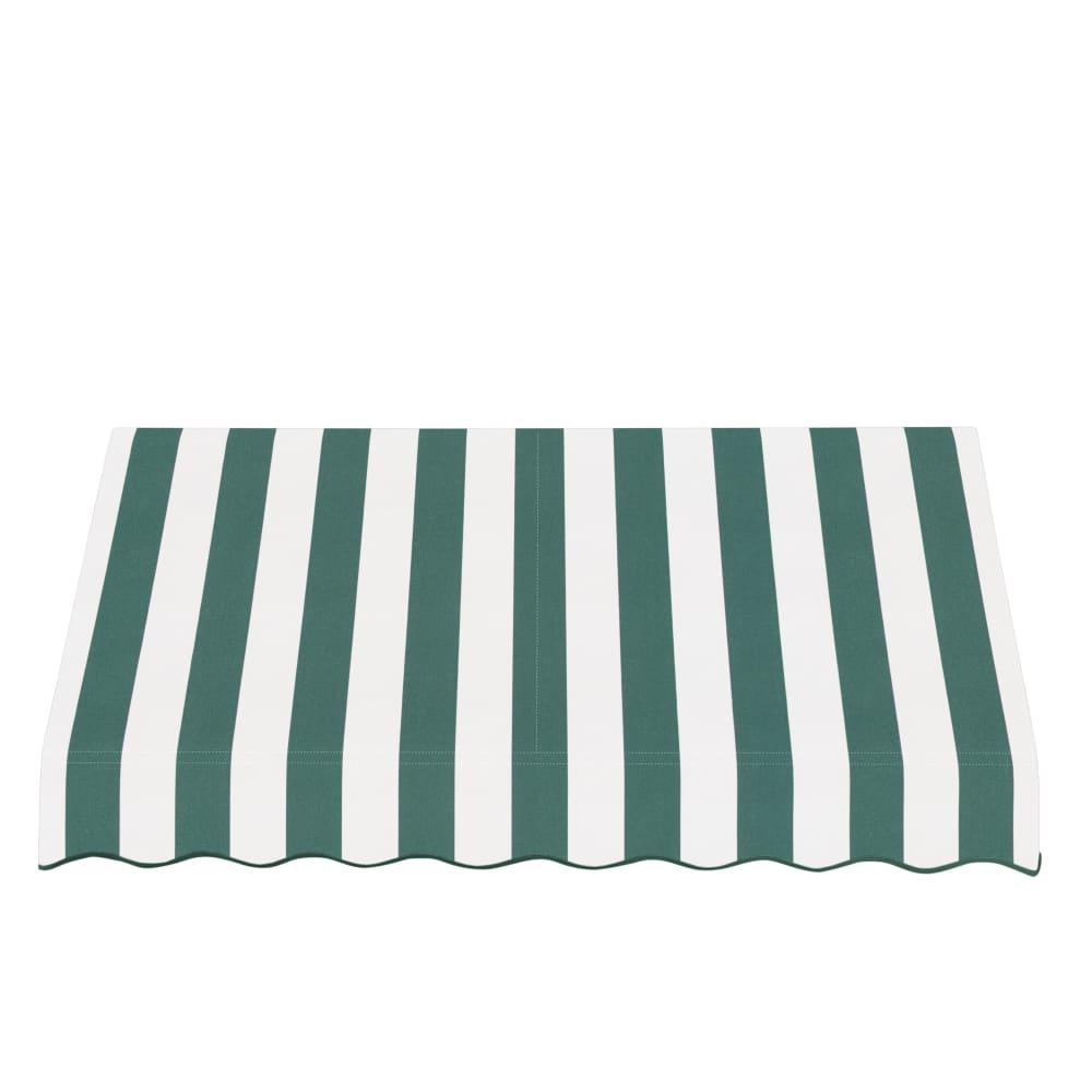Awntech 10.375 ft San Francisco Fixed Awning Acrylic Fabric, Forest/White Stripe
