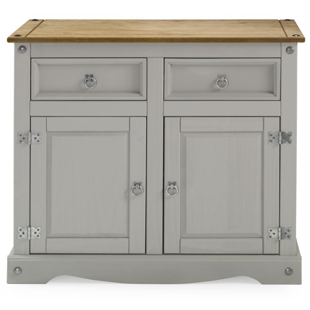 OS Home and Office Furniture Model COG915 Cottage Series Wood Buffet Sideboard in Corona Gray