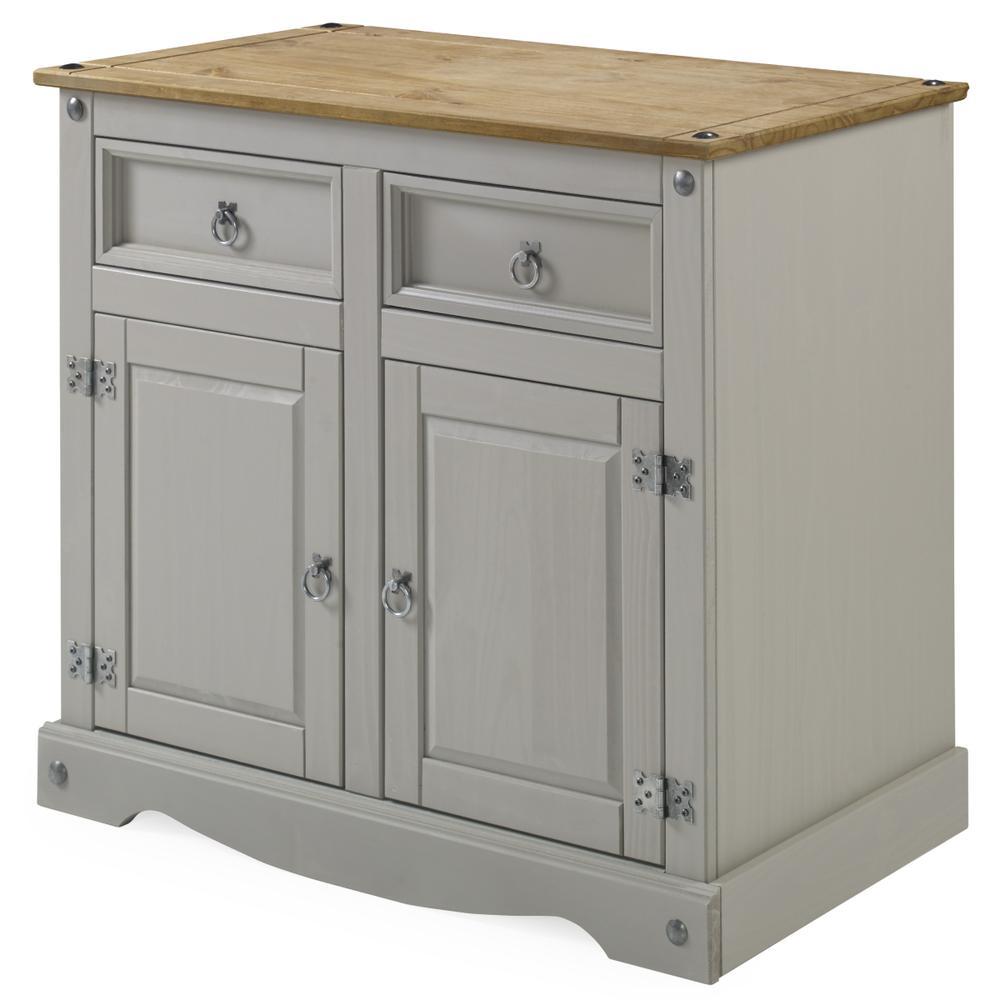 OS Home and Office Furniture Model COG915 Cottage Series Wood Buffet Sideboard in Corona Gray
