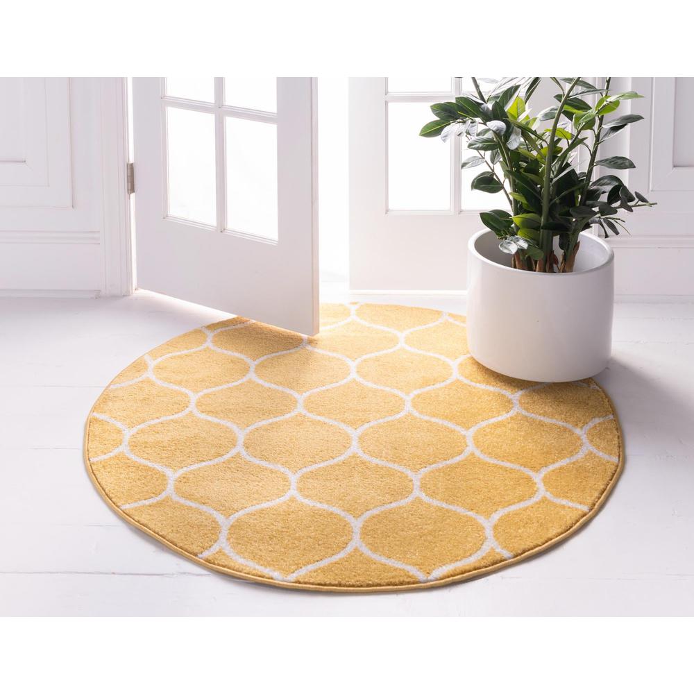 Unique Loom 6 Ft Round Rug in Yellow (3151682)