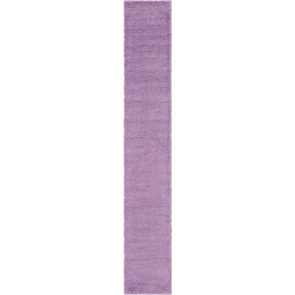Unique Loom Solid Shag Rug, Lilac (2' 6 x 16' 5)