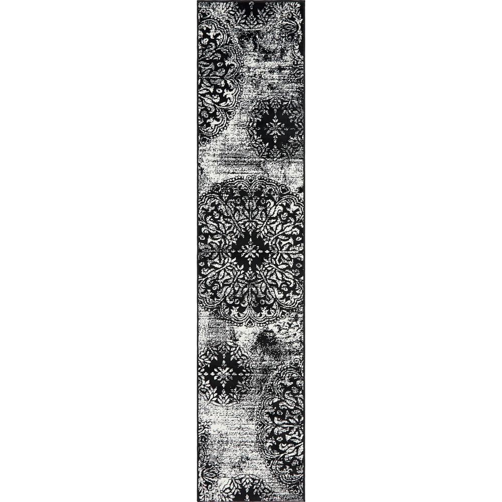 Unique Loom Grand Sofia Rug, Black (2' 0 x 9' 10)