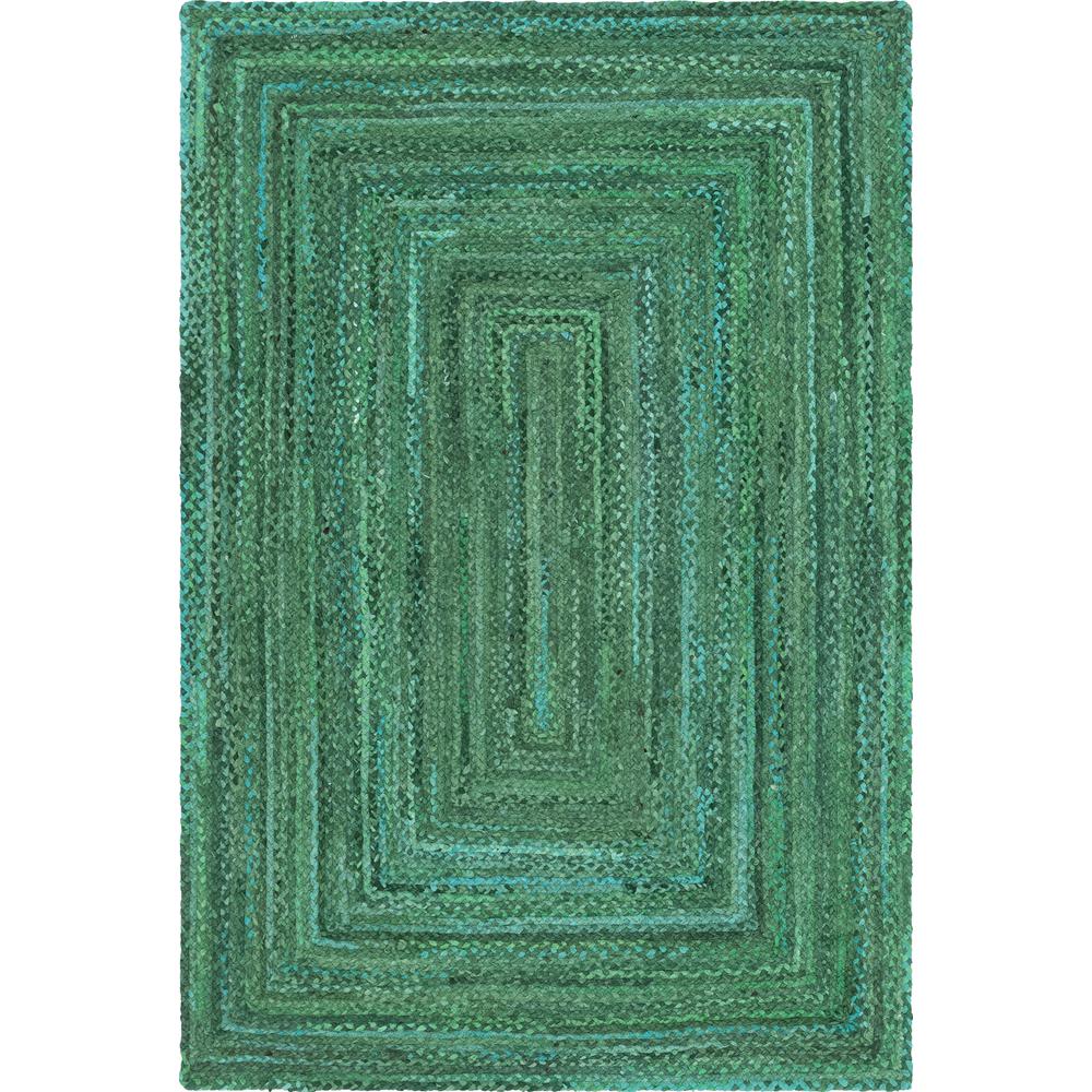 Unique Loom Braided Chindi Rug, Green (6' 0 x 9' 0)