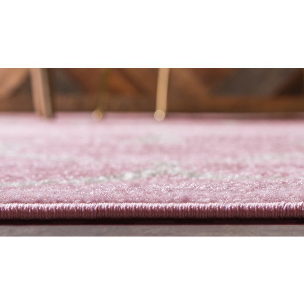 Unique Loom Rounded Trellis Frieze Rug, Pink (8' 0 x 8' 0)