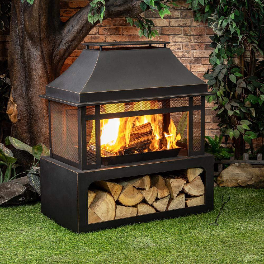 Deko Living 40inch Metal Wood Burner Fireplace