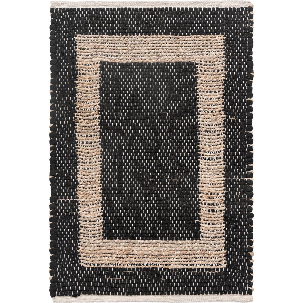 Unique Loom Rectangular 2x3 Rug in Black (3153961)