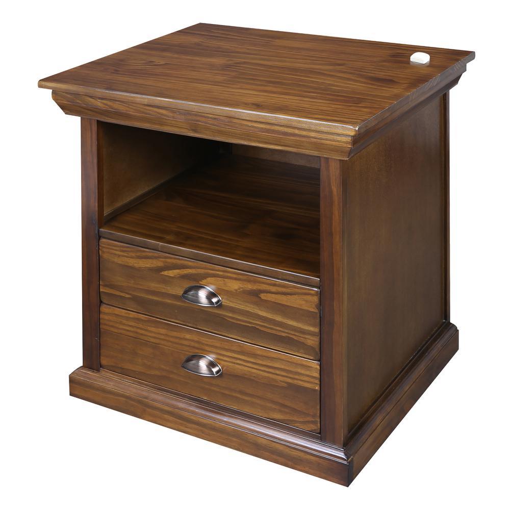 Casual Home Lincoln Nightstand with Concealed Compartment, Concealment Furniture