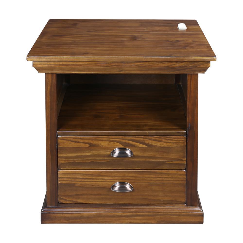 Casual Home Lincoln Nightstand with Concealed Compartment, Concealment Furniture