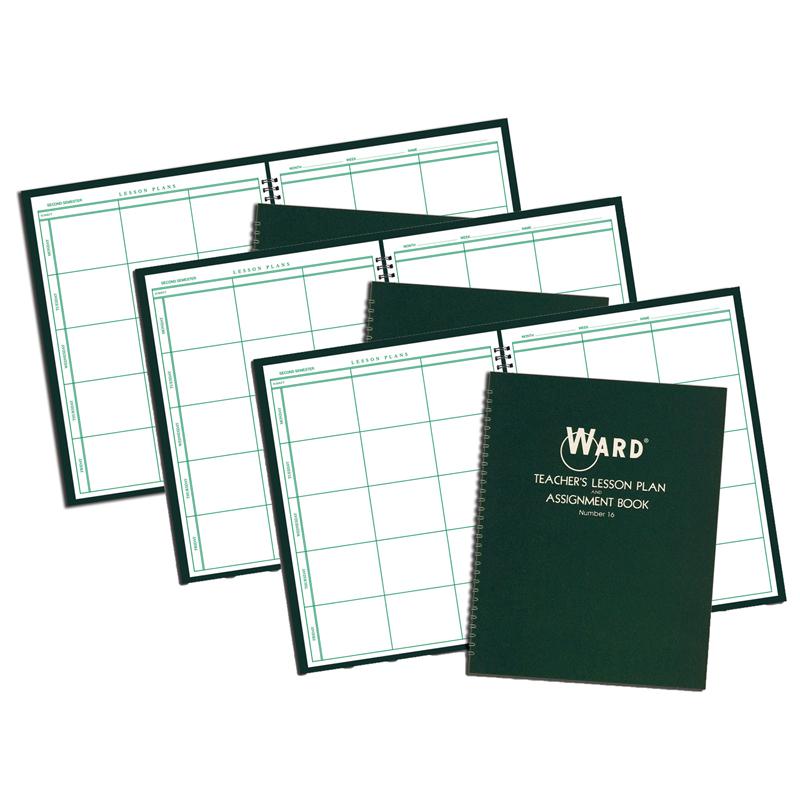 Ward Teacher Lesson Plan/Assignment Book, 6 Period, 44 Weeks, Pack of 3