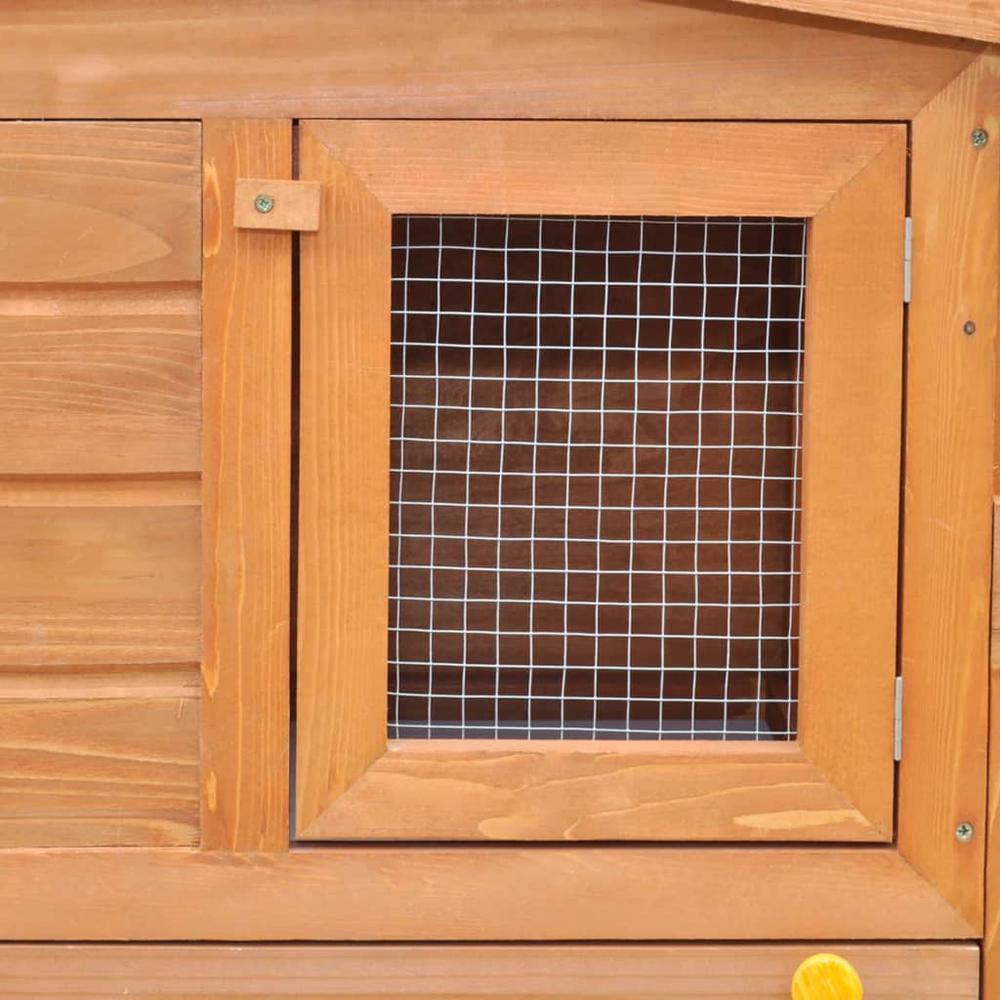 vidaXL Large Rabbit Hutch Small Animal House Pet Cage with 2 Runs Wood, 170163