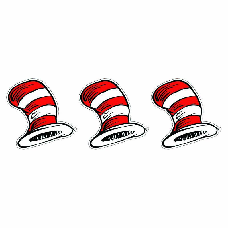 Eureka The Cat in the Hat Hats Paper Cut Outs, 36 Per Pack, 3 Packs