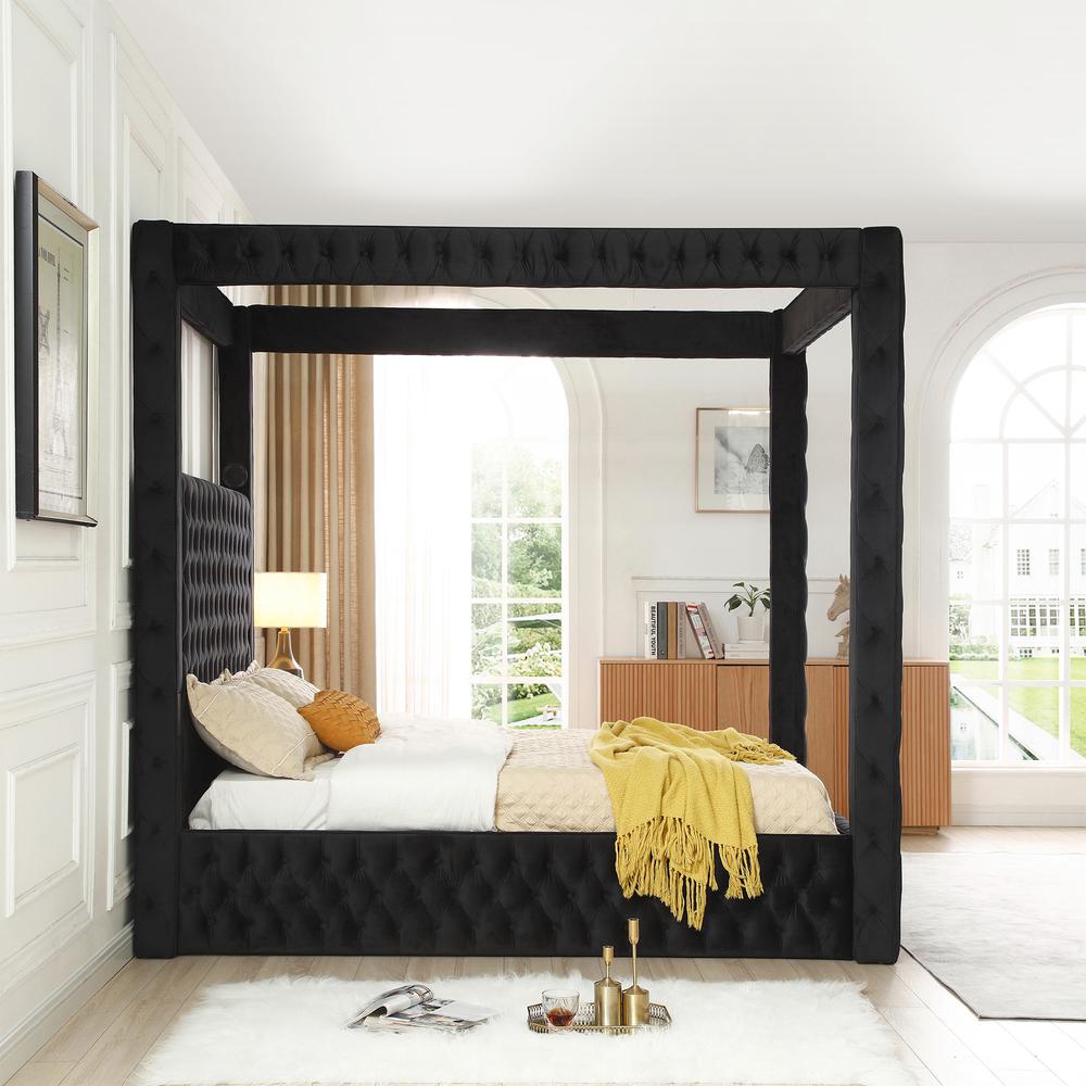 Better Homes Dream Luxurious Velvet Canopy Bed with Speaker & USB Connection