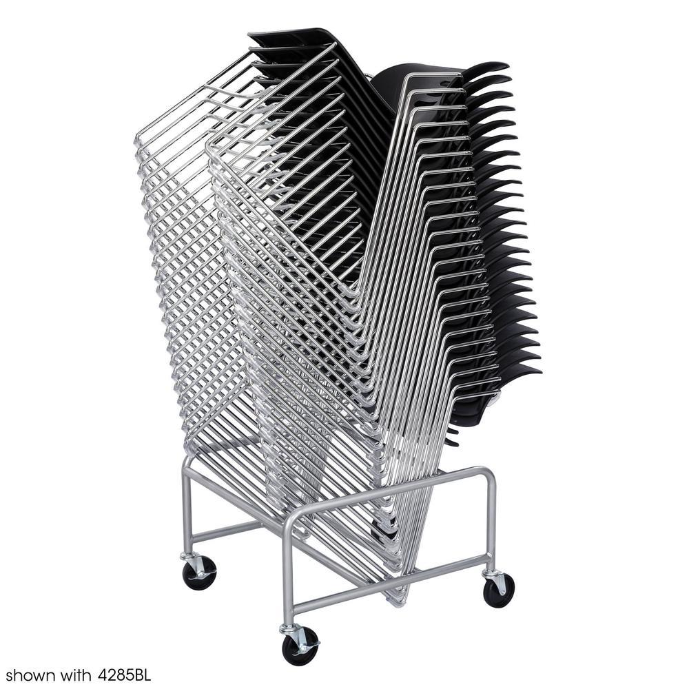 Safco Sled Base Stack Chair Cart - 500.00 lb Capacity - 4 x 3" Caster - Steel - 23.5" x 27.5" x 17.0" - Silver