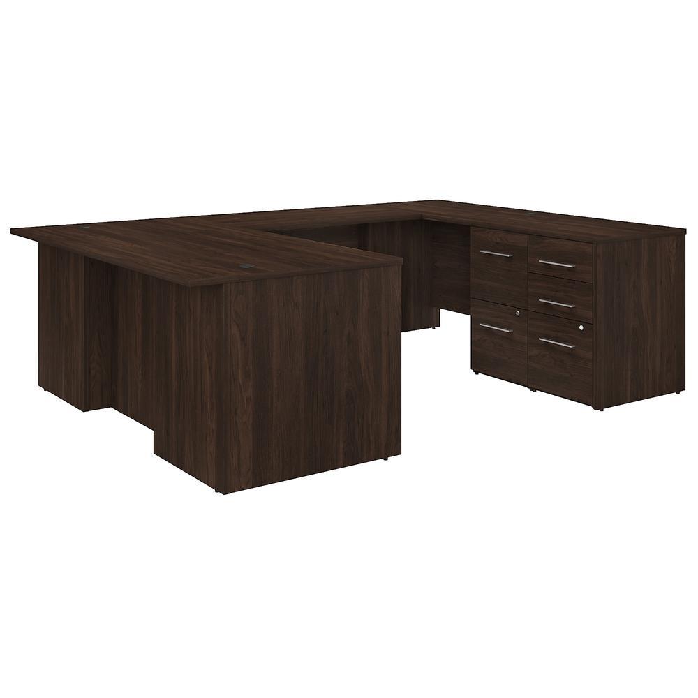 Bush Furniture Bush Business Furniture Office 500 72W U Shaped Executive Desk with Drawers, Black Walnut