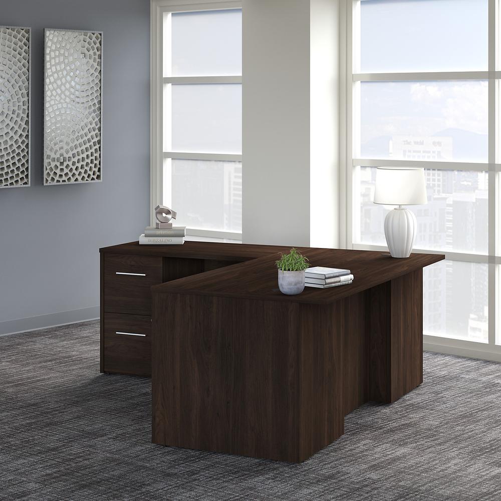 Bush Furniture Bush Business Furniture Office 500 72W L Shaped Executive Desk with Drawers, Black Walnut