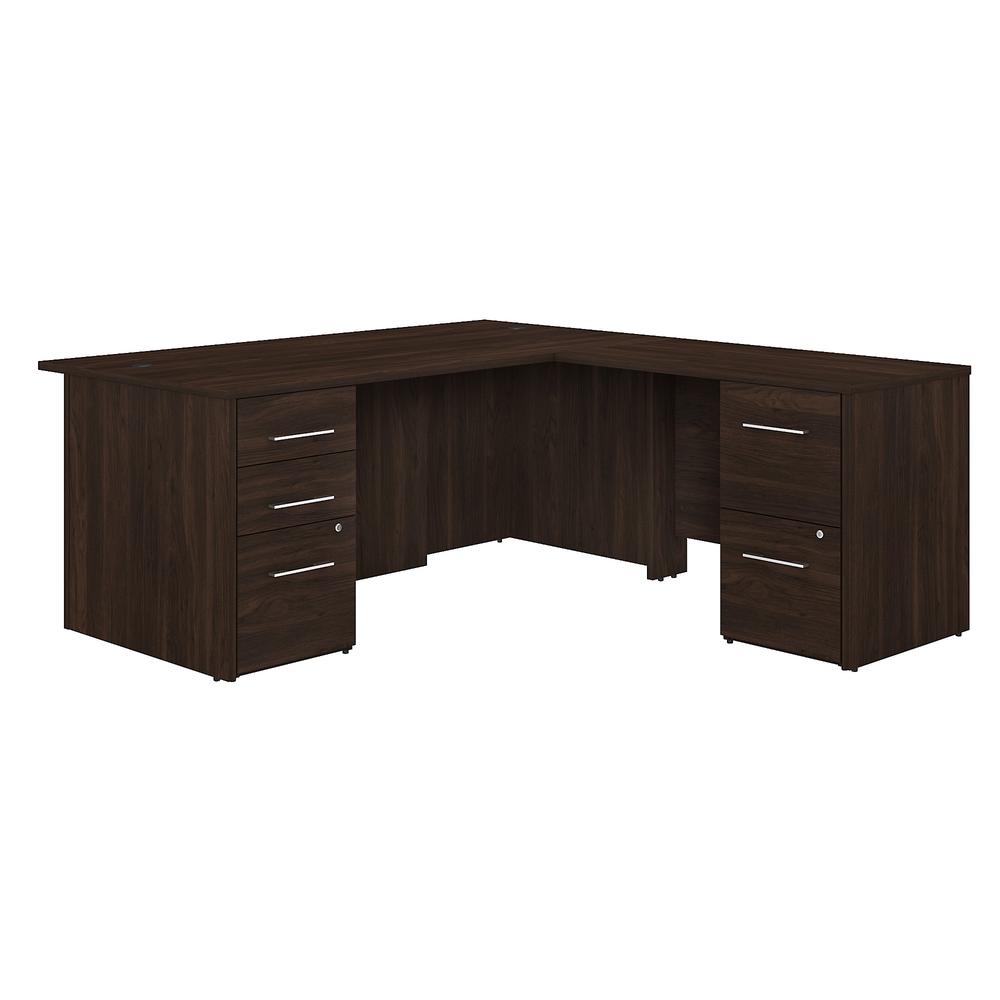 Bush Furniture Bush Business Furniture Office 500 72W L Shaped Executive Desk with Drawers, Black Walnut