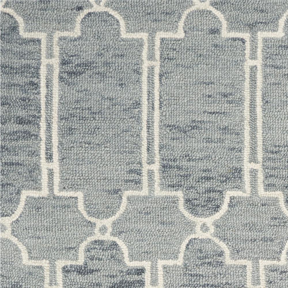 HomeRoots Home Decor 2'x4' Slate Blue Hand Tufted Geometric Indoor Accent Rug - 353372
