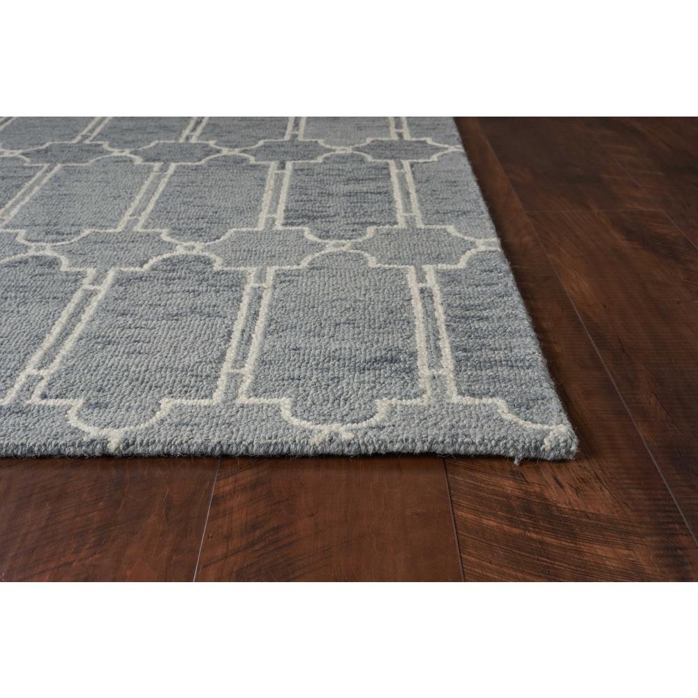 HomeRoots Home Decor 2'x4' Slate Blue Hand Tufted Geometric Indoor Accent Rug - 353372