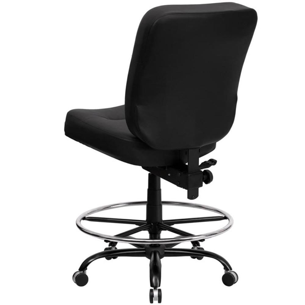 Flash Furniture HERCULES Series Big & Tall 400 lb. Rated Black LeatherSoft Ergonomic Drafting Chair