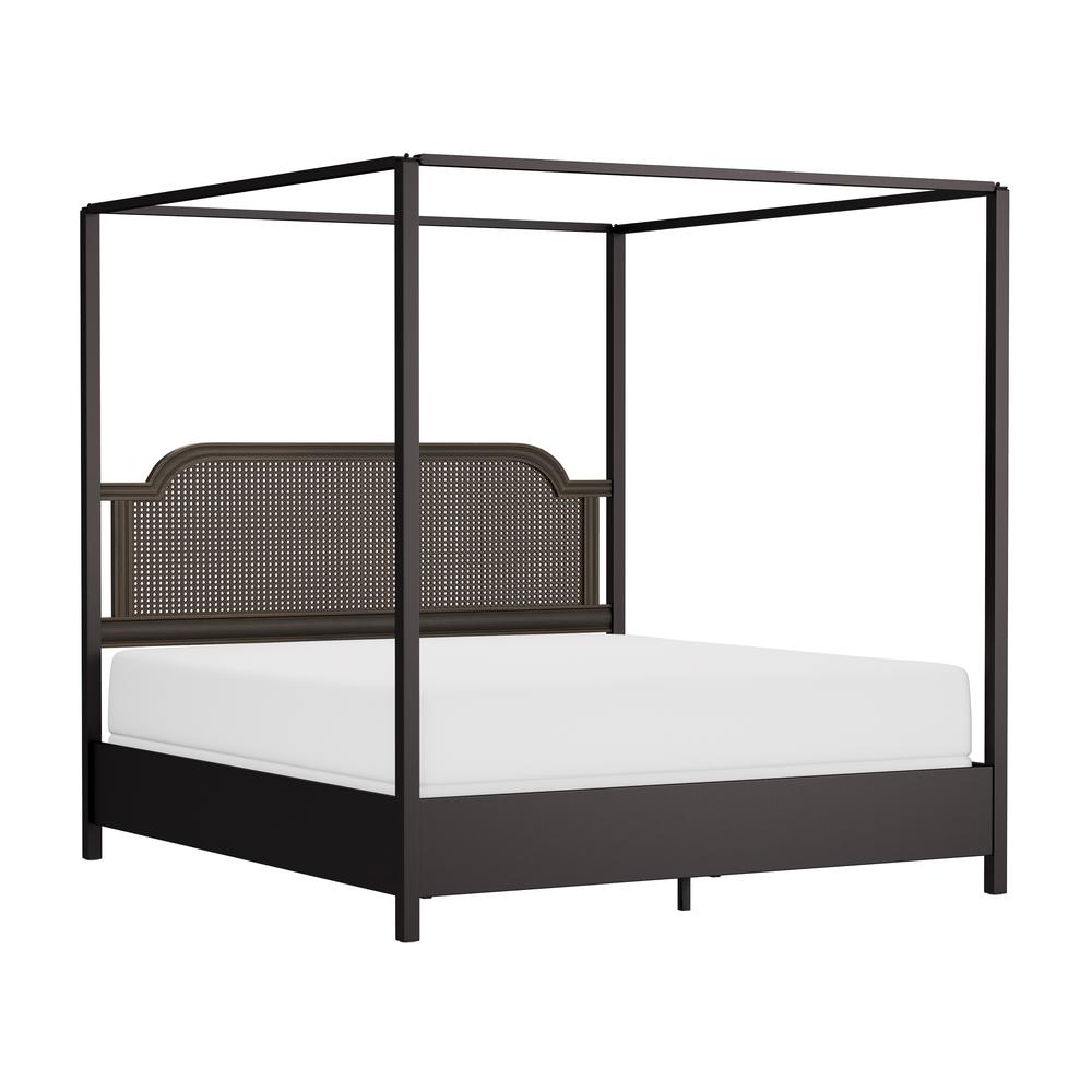 Hillsdale Wood and Metal King Canopy Bed, Oiled Bronze